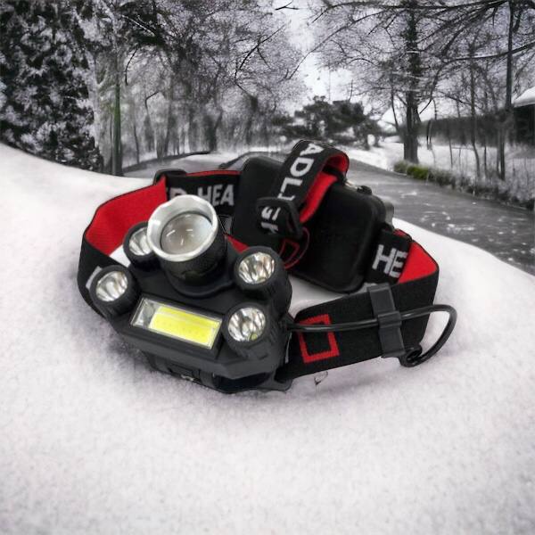 Фонарик налобный Bailong BL-T64-T6+4XPE, светодиодный фонарь на лоб, мощный налобный фонарь для рыбалки