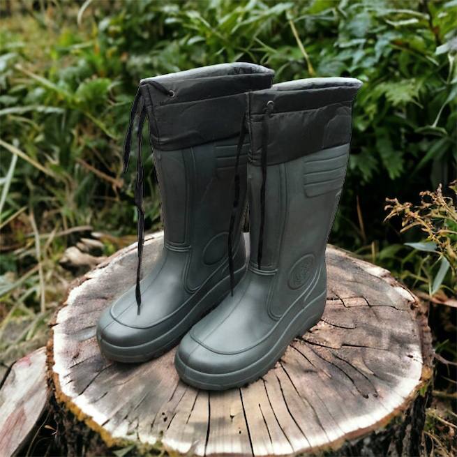 Сапоги мужские резиновые высокие утепленные с подвязкой 44 размер (29 см), сапоги резиновые для рыбалки