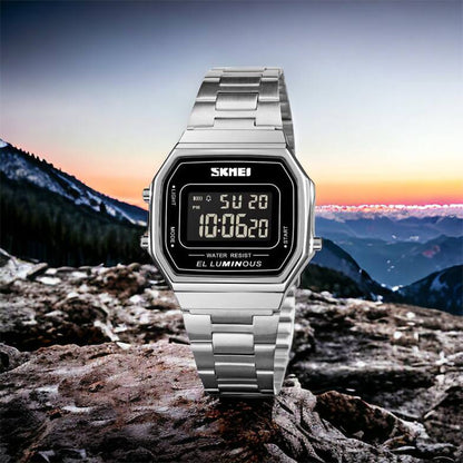 Часы наручные мужские SKMEI 1647SI, армейские часы противоударные, модные мужские часы
