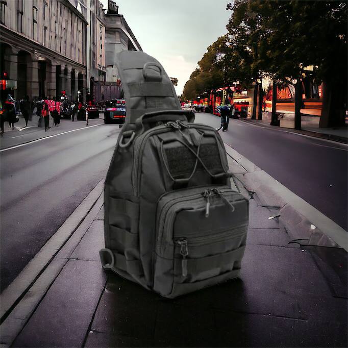 Качественная тактическая сумка, укрепленная мужская сумка рюкзак тактическая слинг. Цвет: черный