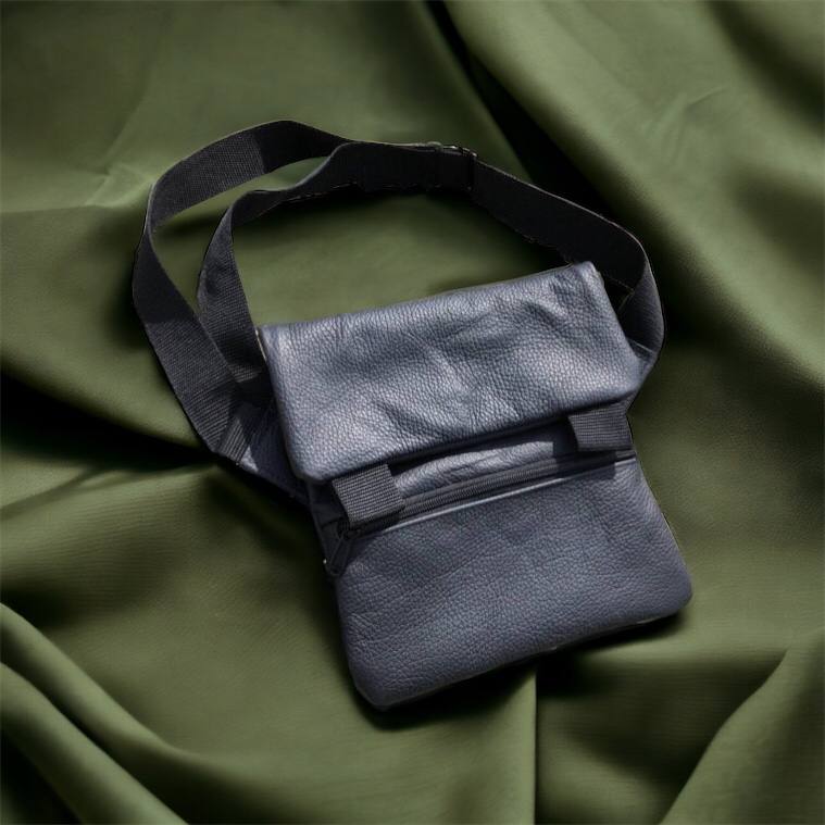 Тактична шкіряна сумка з кобурою, чоловічий месенджер, барсетка - чорний слінг, чоловіча сумка через плече