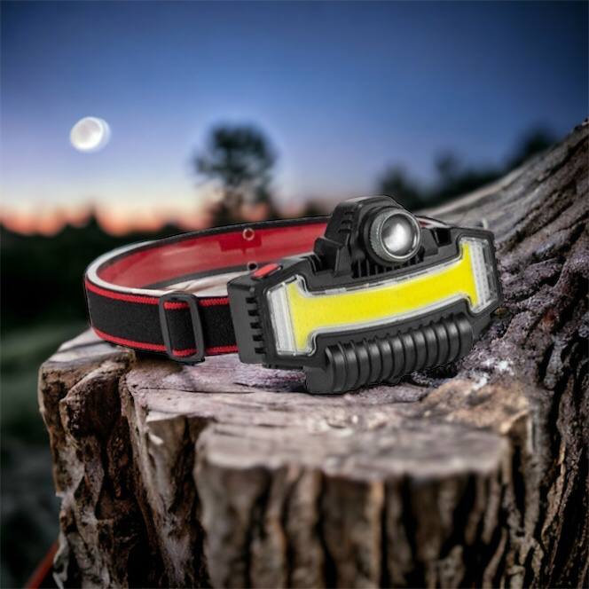 Налобный фонарик Bailong BL-W685-LTS+COB+RGB, 5 режимов, водостойкий, ударостойкий, USB кабель Type-c