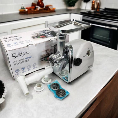 Мясорубка Suntera SMG-5418W, электромясорубка для дома, мясорубка с металлическим редуктором