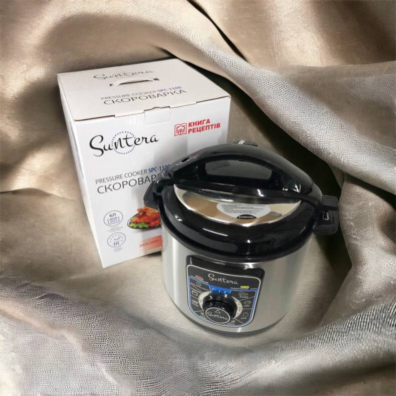 Мультиварка-скороварка SUNTERA SPC-1100 1000 Вт, пароварка для кухни бытовая, антипригарные рисоварки