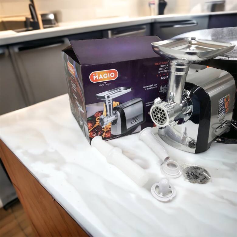 Мясорубка Magio MG-269, 2400 W, мясорубка электрическая металл, мясорубка с металлическим редуктором