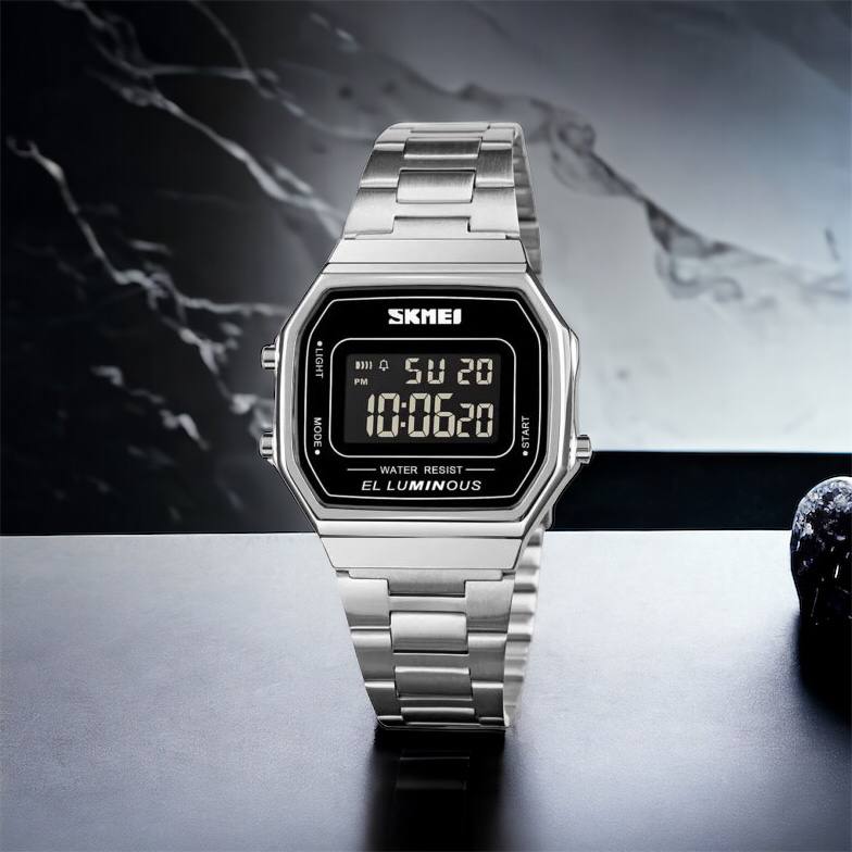 Часы наручные мужские SKMEI 1647SI, армейские часы противоударные, модные мужские часы