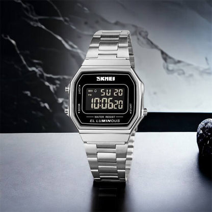 Часы наручные мужские SKMEI 1647SI, армейские часы противоударные, модные мужские часы