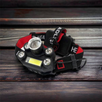 Фонарик налобный Bailong BL-T64-T6+4XPE, светодиодный фонарь на лоб, мощный налобный фонарь для рыбалки