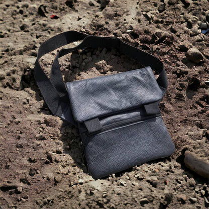 Тактична шкіряна сумка з кобурою, чоловічий месенджер, барсетка - чорний слінг, чоловіча сумка через плече