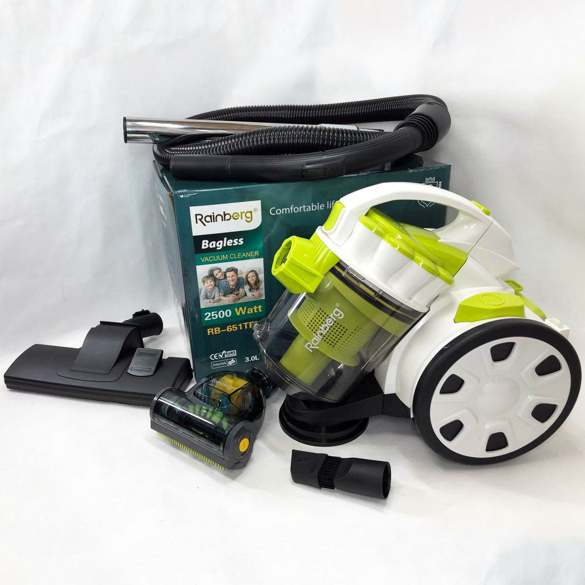 Пылесос без мешка Rainberg RB-651 TB контейнерный 2500 Вт, шнур 3,2 метров с колбой объёмом 3 л