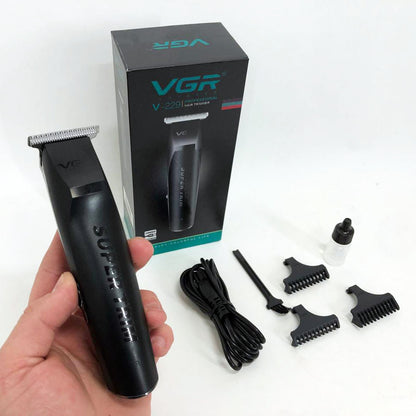 Машинка для стрижки VGR V-229 беспроводная с комплектом насадок, окантовочная машинка