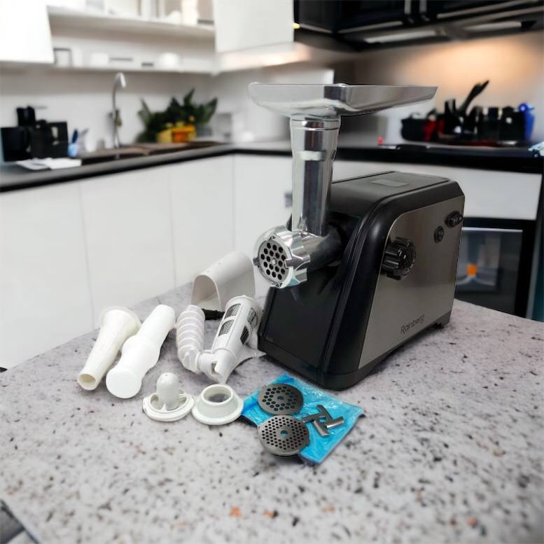 Мясорубка Rainberg RB-672 3000W электрическая с реверсом и соковыжималкой, мясорубка электрическая металл