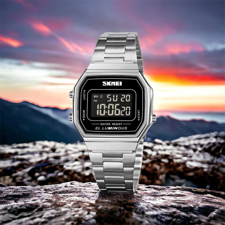 Часы наручные мужские SKMEI 1647SI, армейские часы противоударные, модные мужские часы