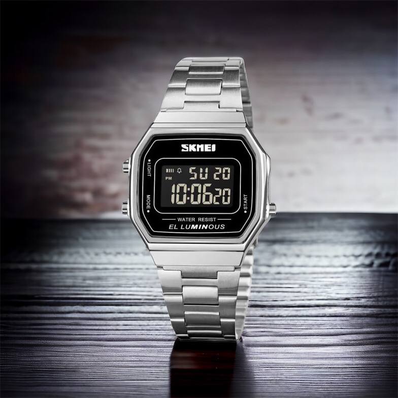 Часы наручные мужские SKMEI 1647SI, армейские часы противоударные, модные мужские часы