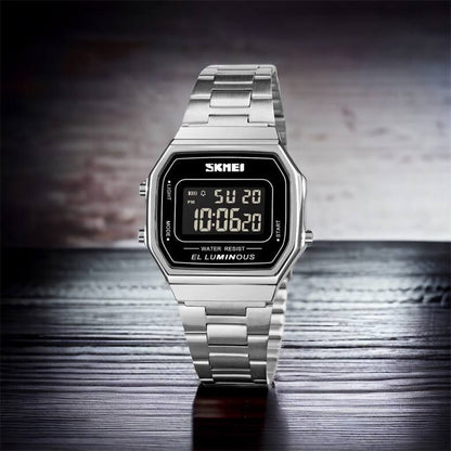 Часы наручные мужские SKMEI 1647SI, армейские часы противоударные, модные мужские часы