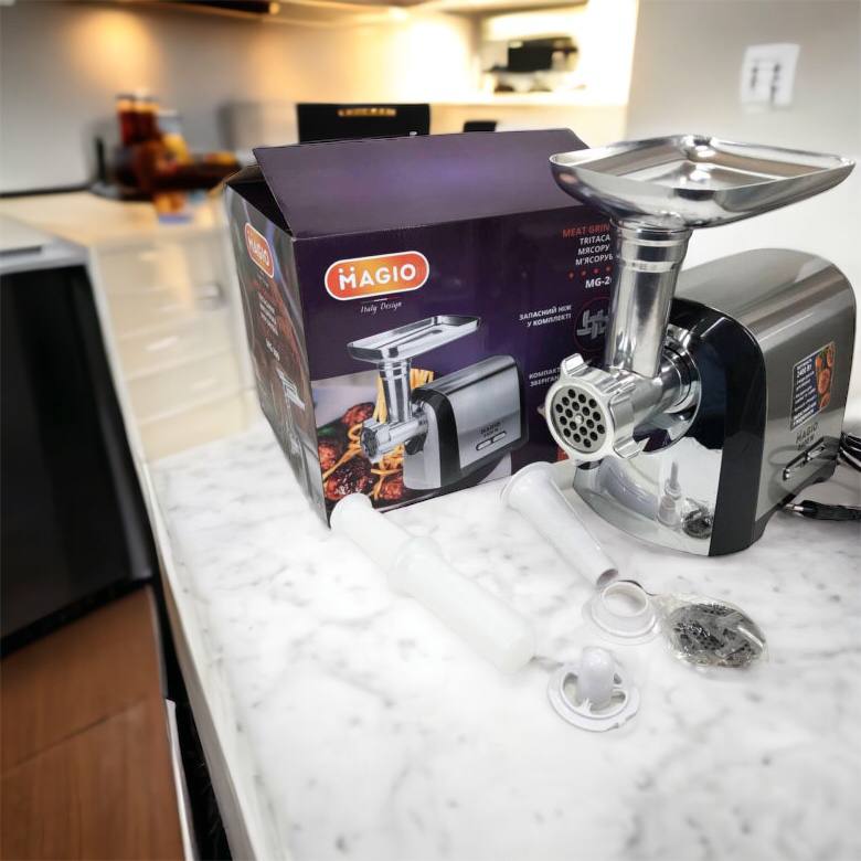 Мясорубка Magio MG-269, 2400 W, мясорубка электрическая металл, мясорубка с металлическим редуктором