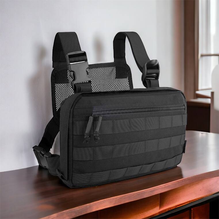 Тактична сумка нагрудна з Cordura 1000D, чоловіче розвантаження чорна