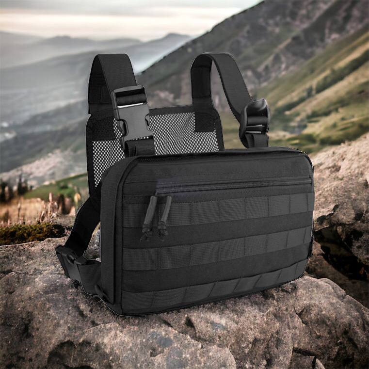 Тактична сумка нагрудна з Cordura 1000D, чоловіче розвантаження чорна