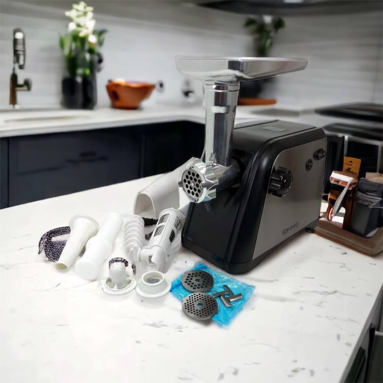 Мясорубка Rainberg RB-672 3000W электрическая с реверсом и соковыжималкой, мясорубка электрическая металл