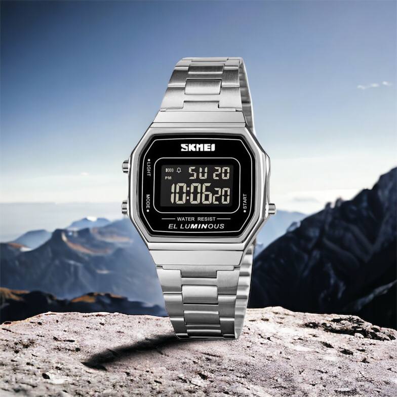 Часы наручные мужские SKMEI 1647SI, армейские часы противоударные, модные мужские часы