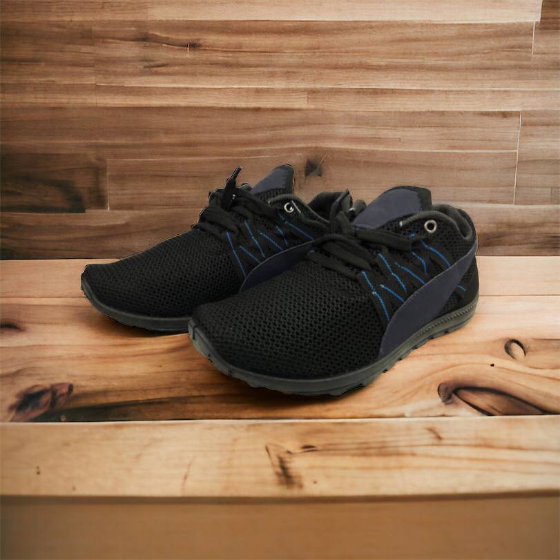 Спортивные кроссовки мужские летние из сетки 40 размер. Летние кроссовки сетка. Модель 24112. Цвет: черный