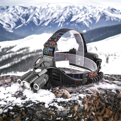 Фонарь налобный W602-T6-2XPE Bike с велокреплением 2x18650, светодиодный фонарь на лоб, сверхмощный