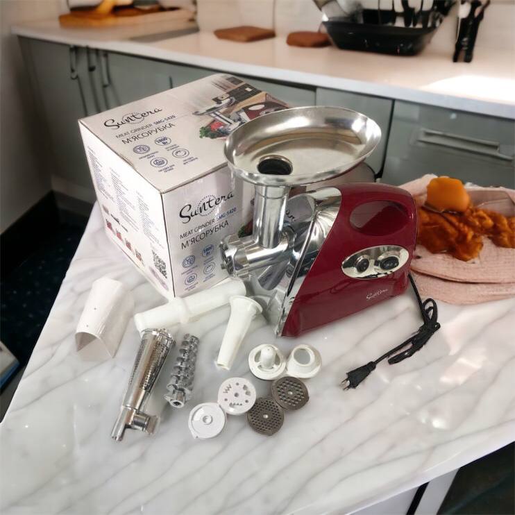 Электромясорубка Suntera SMG-5420R 1800 Вт, электромясорубка соковыжималка для томатов, мясорубка для дома