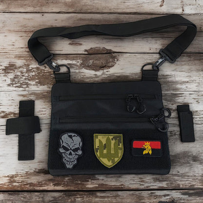 Сумка тактична чорна для прихованого носіння з кобурою, чоловічий месенджер із кордури