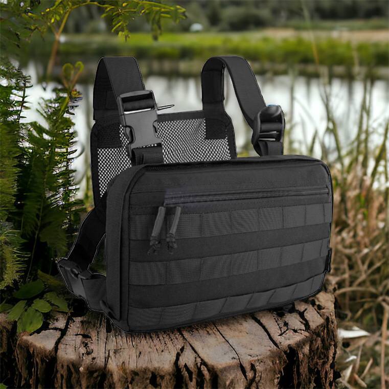 Тактична сумка нагрудна з Cordura 1000D, чоловіче розвантаження чорна