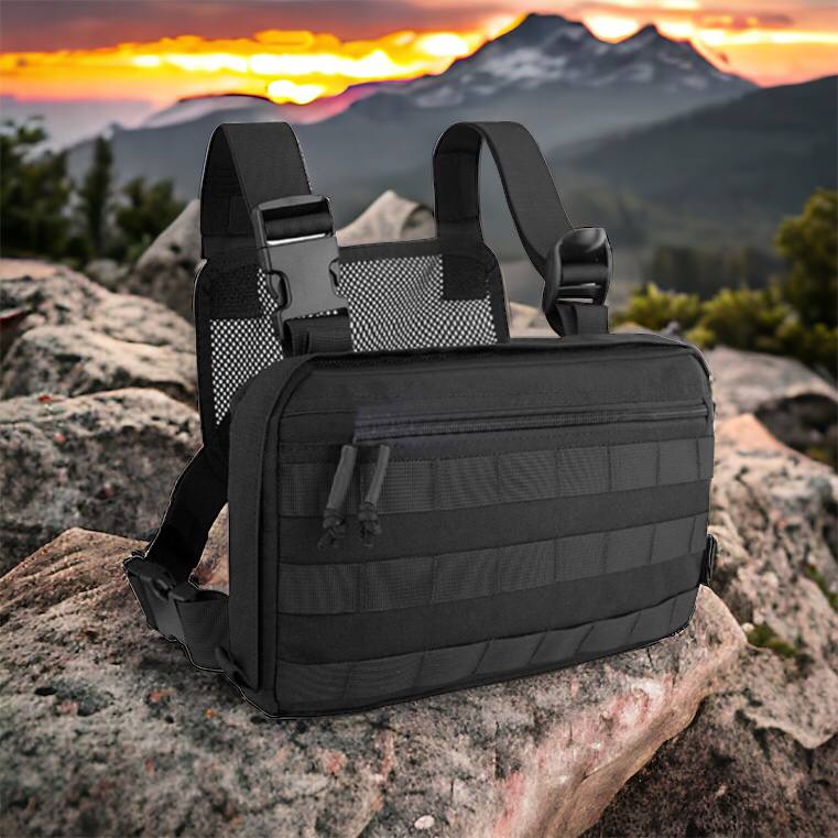 Тактична сумка нагрудна з Cordura 1000D, чоловіче розвантаження чорна