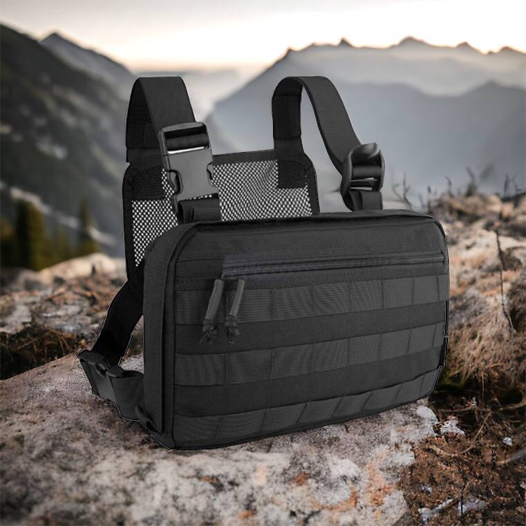 Тактична сумка нагрудна з Cordura 1000D, чоловіче розвантаження чорна