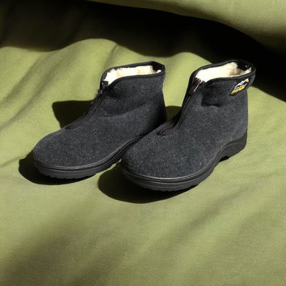 Черевики чоловічі утеплені на застібці 41 розмір, повстяні бурки, домашні чоловічі валянки. Колір: сірий