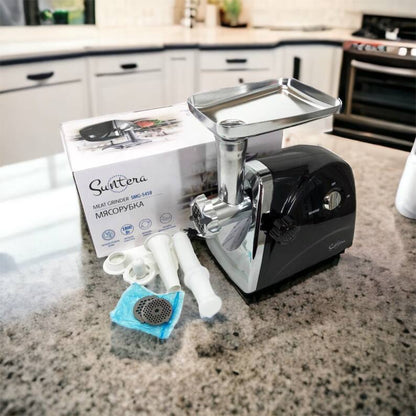 Мясорубка Suntera SMG-5418B 1800 Вт, электромясорубка для шинковки, мясорубка электрическая металл