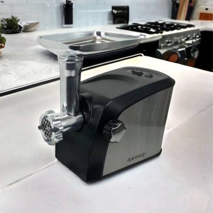 Электрическая мясорубка Rainberg RB-673 с соковыжималкой и шинковкой 9 насадок 3000W с реверсом