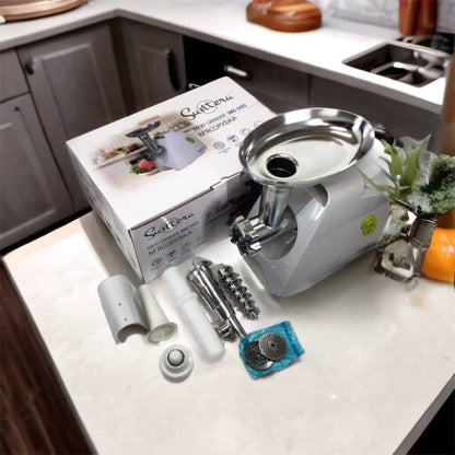 Мясорубка Suntera SMG-5425W, мясорубка-соковыжималка, электрическая мясорубка с насадками для дома
