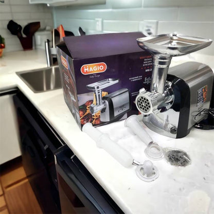 Мясорубка Magio MG-269, 2400 W, мясорубка электрическая металл, мясорубка с металлическим редуктором
