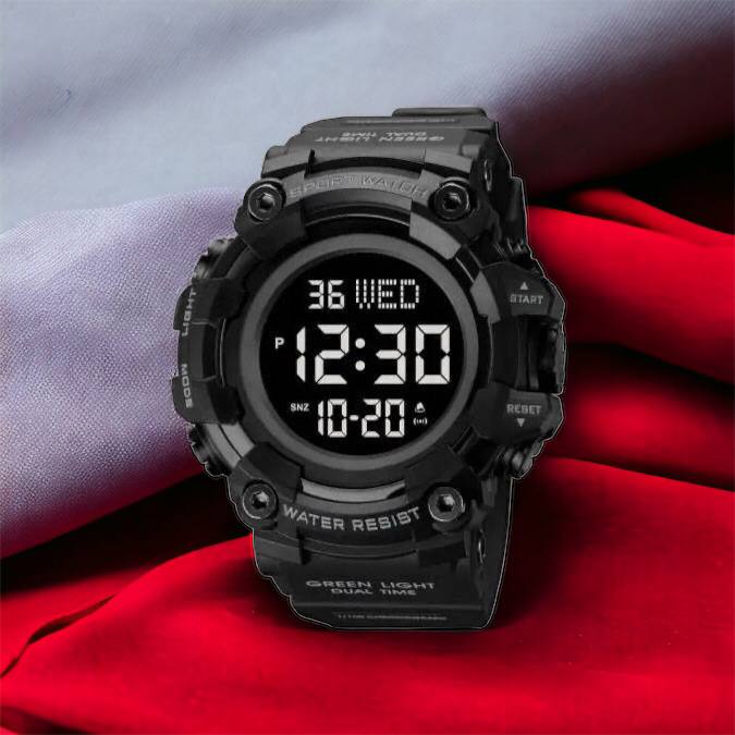 Годинник наручний чоловічий SKMEI 1968BKBK BLACK-BLACK, водостійкий тактичний годинник. Колір: чорний