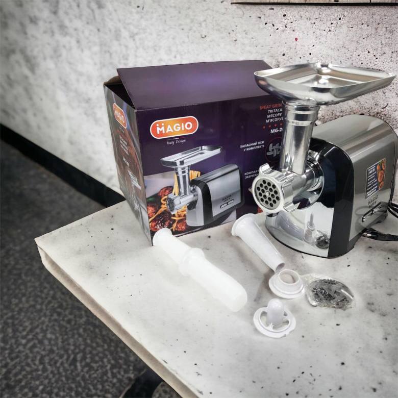 Мясорубка Magio MG-269, 2400 W, мясорубка электрическая металл, мясорубка с металлическим редуктором