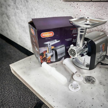 Мясорубка Magio MG-269, 2400 W, мясорубка электрическая металл, мясорубка с металлическим редуктором