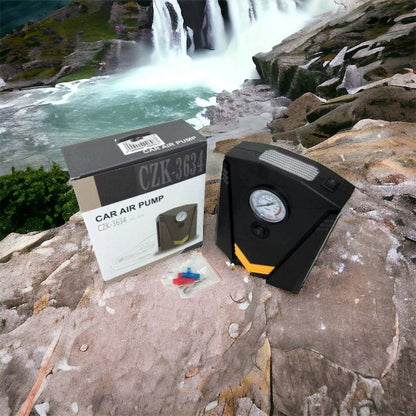 Автомобильный компрессор 12V насос с фонариком, мощный насос для колес автомобиля от прикуривателя