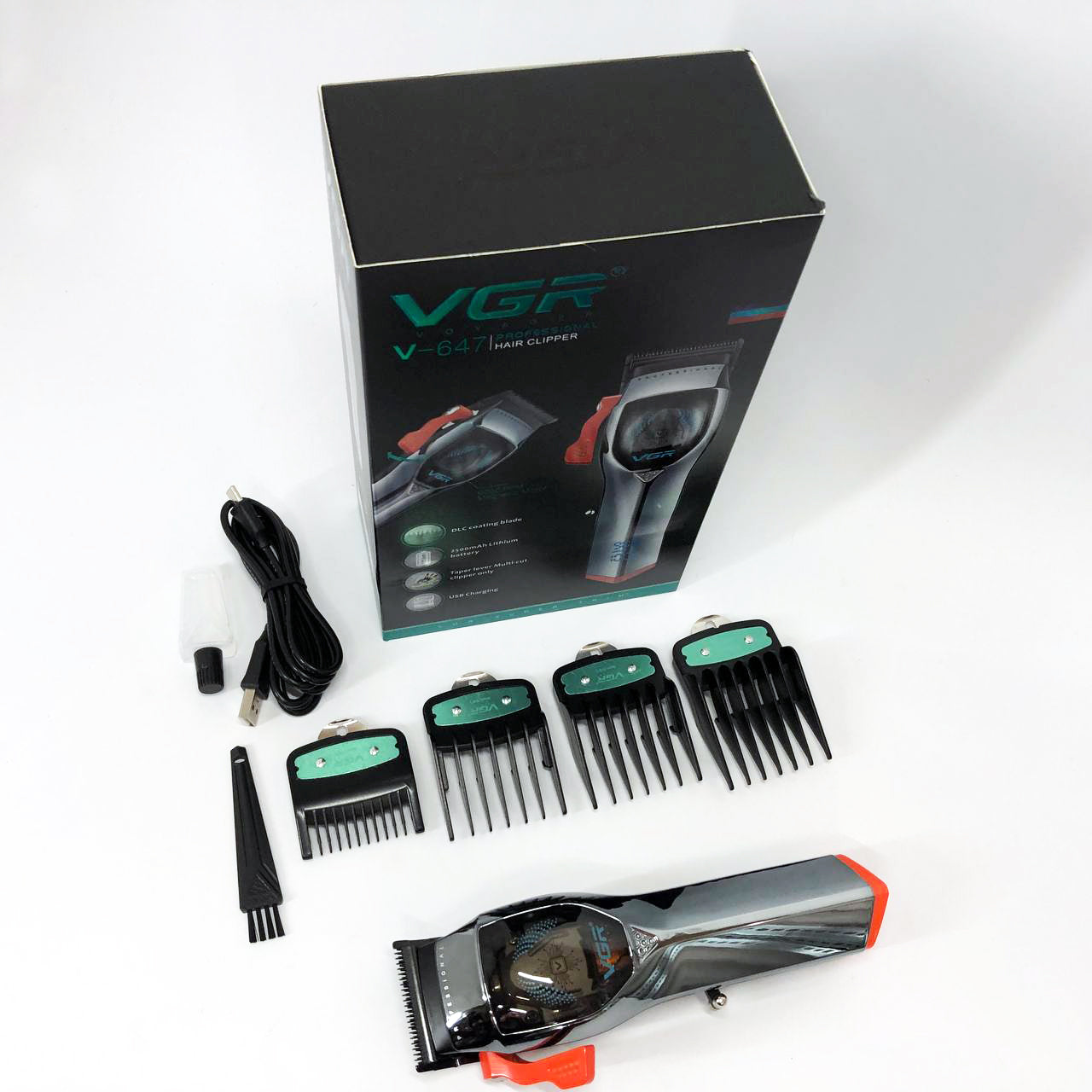 Машинка для стрижки волос VGR V-647 со сменными насадками, Машинка для стрижки для дома
