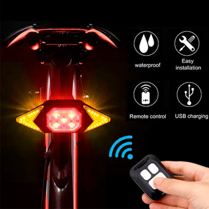 Велофонарь LY-6700 с указанием поворотов (red+yellow+blue), waterproof, Мигающий велофонарь