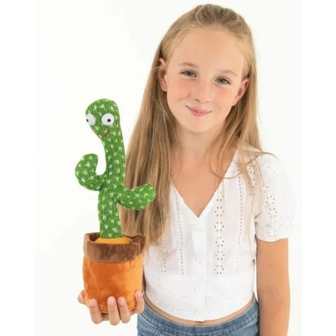 Интерактивная игрушка Dancing cactus говорящий танцующий кактус, мягкая игрушка кактус, Плюшевый кактус
