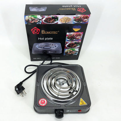 Электроплита спиральная плита настольная Domotec MS-5801 1000 Вт, Переносная компактная электроплита