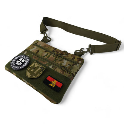 Сумка-кобура наплечна мультикам з липучкою для шевронів, тактична сумка чоловіча з кордури