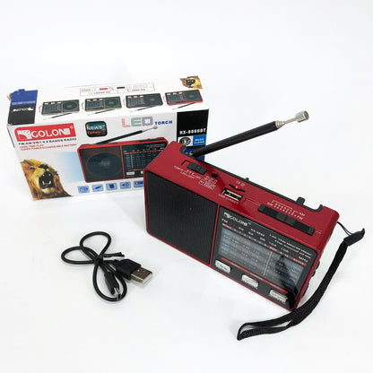 Радіо GOLON RX-8866 цифровий портативний радіоприймач з ліхтариком функцією PowerBank.