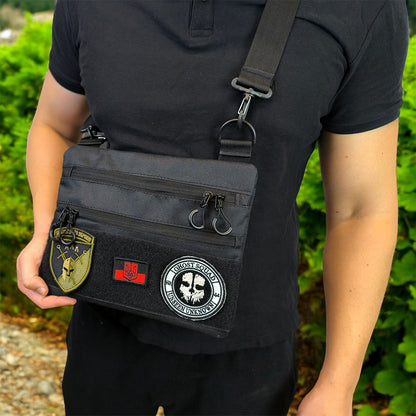 Черная мужская сумка тактическая нагрудная, Тактический универсальный рюкзак, Мужская сумка рюкзак слинг