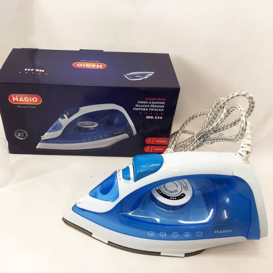 Утюг с керамической подошвой Magio MG-534, паровой утюг-очиститель, утюг электрический паровой