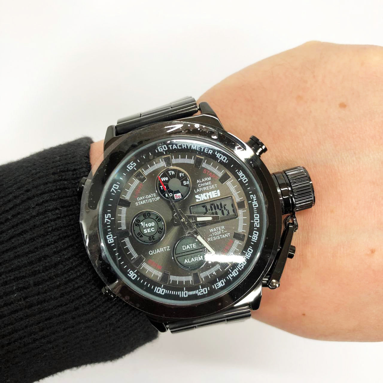 Часы наручные мужские SKMEI 1515BK BLACK, часы наручные электронные тактические. Цвет: черный