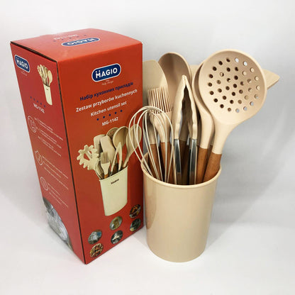 Набор силиконовых кухонных принадлежностей Magio MG-1142 набор ложек лопаток 11 предметов